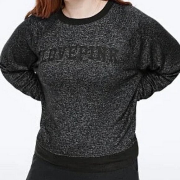 PINK Victoria's Secret Tops - Victorias secret VS pink cozy crew black sweatshirt pullover